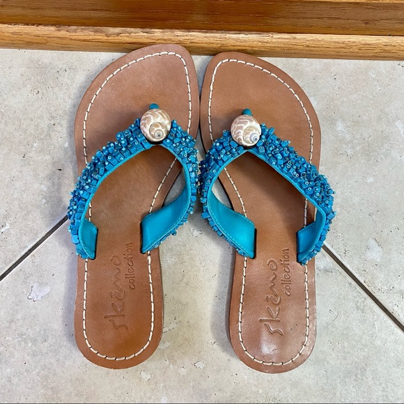 Skemo Leather Shell Beaded Sandal | 7 - Picture 2 of 4